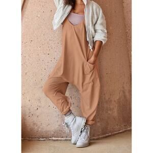 Free People Hot Shot Onesie Toasted Coconut Orange Size Large